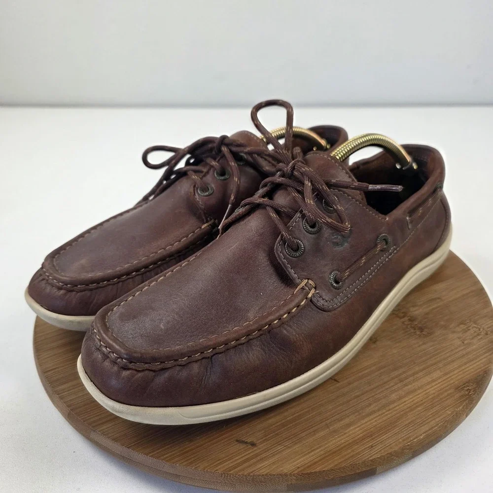 SAS Shoes Mens Size 12 Brown Leather Boat Casual Comfort TriPad Deck USA